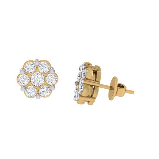 gold_real_diamond_cluster_stud_earring_00801E_3