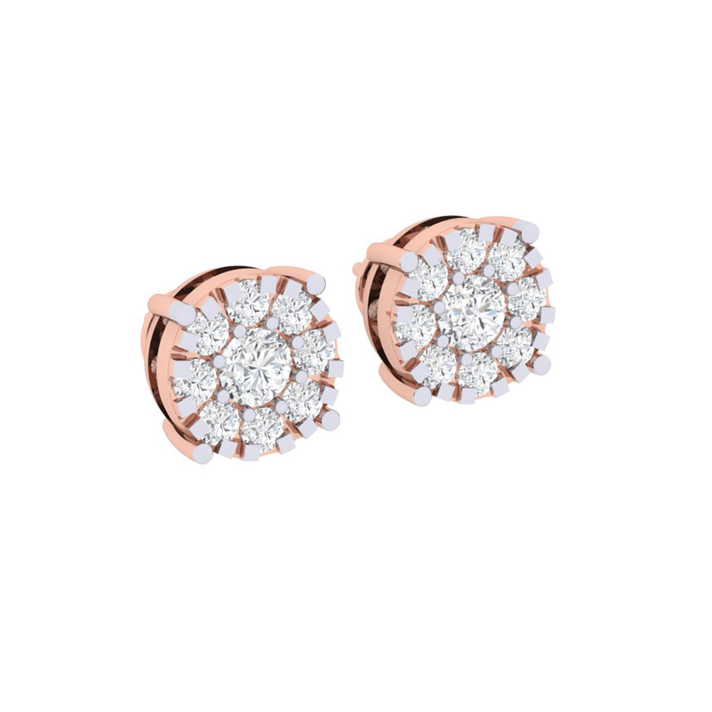 rose_gold_real_diamond_cluster_stud_earring_00802E_2