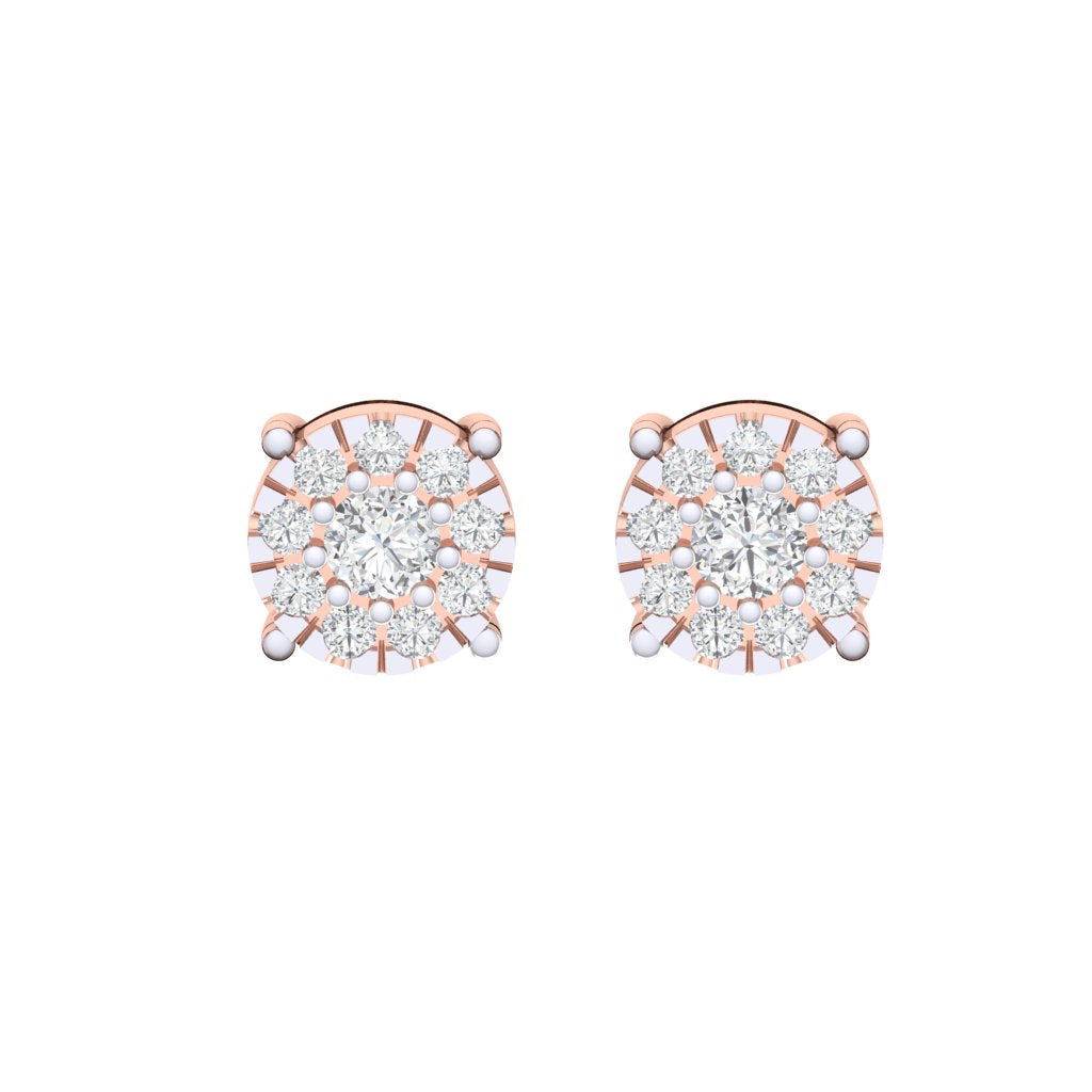 rose_gold_real_diamond_cluster_stud_earring_00803A_1