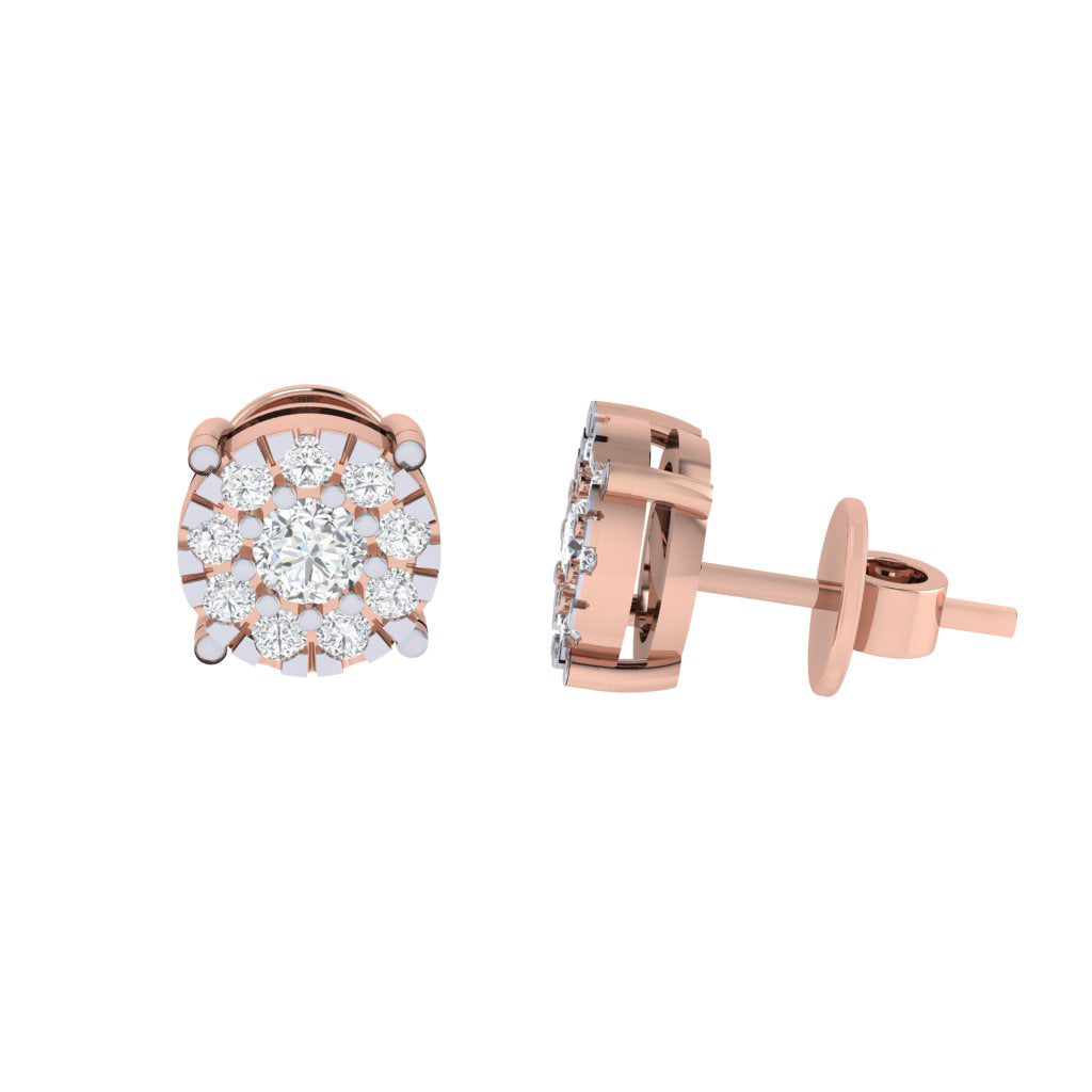 rose_gold_real_diamond_cluster_stud_earring_00803A_3