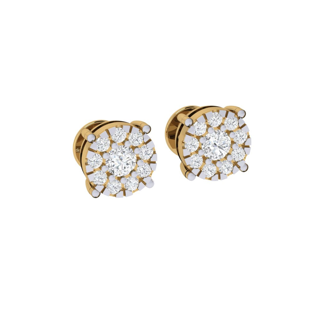 gold_real_diamond_cluster_stud_earring_00803A_2