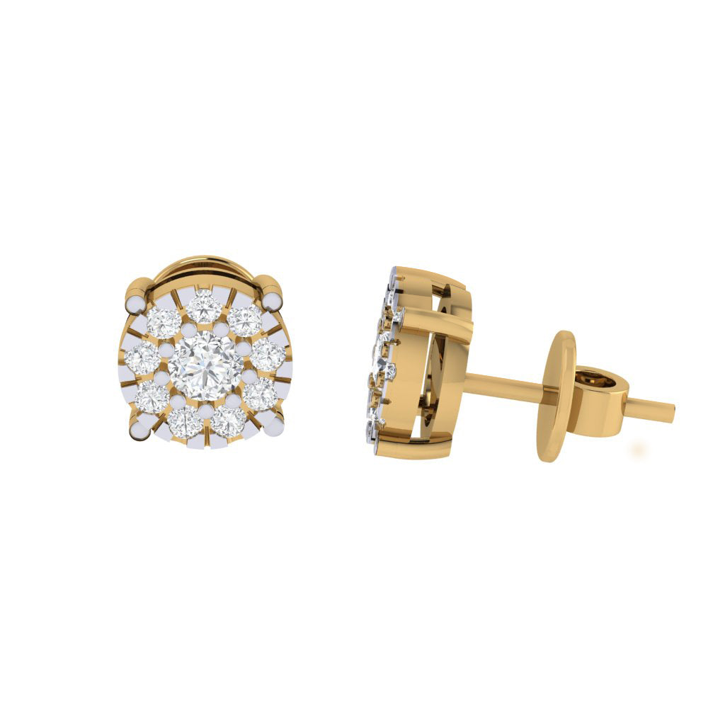 gold_real_diamond_cluster_stud_earring_00803A_3