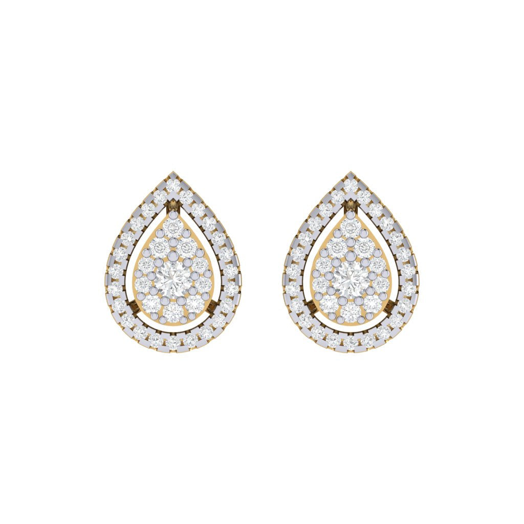 gold_real_diamond_pear_stud_earring_00811A_1