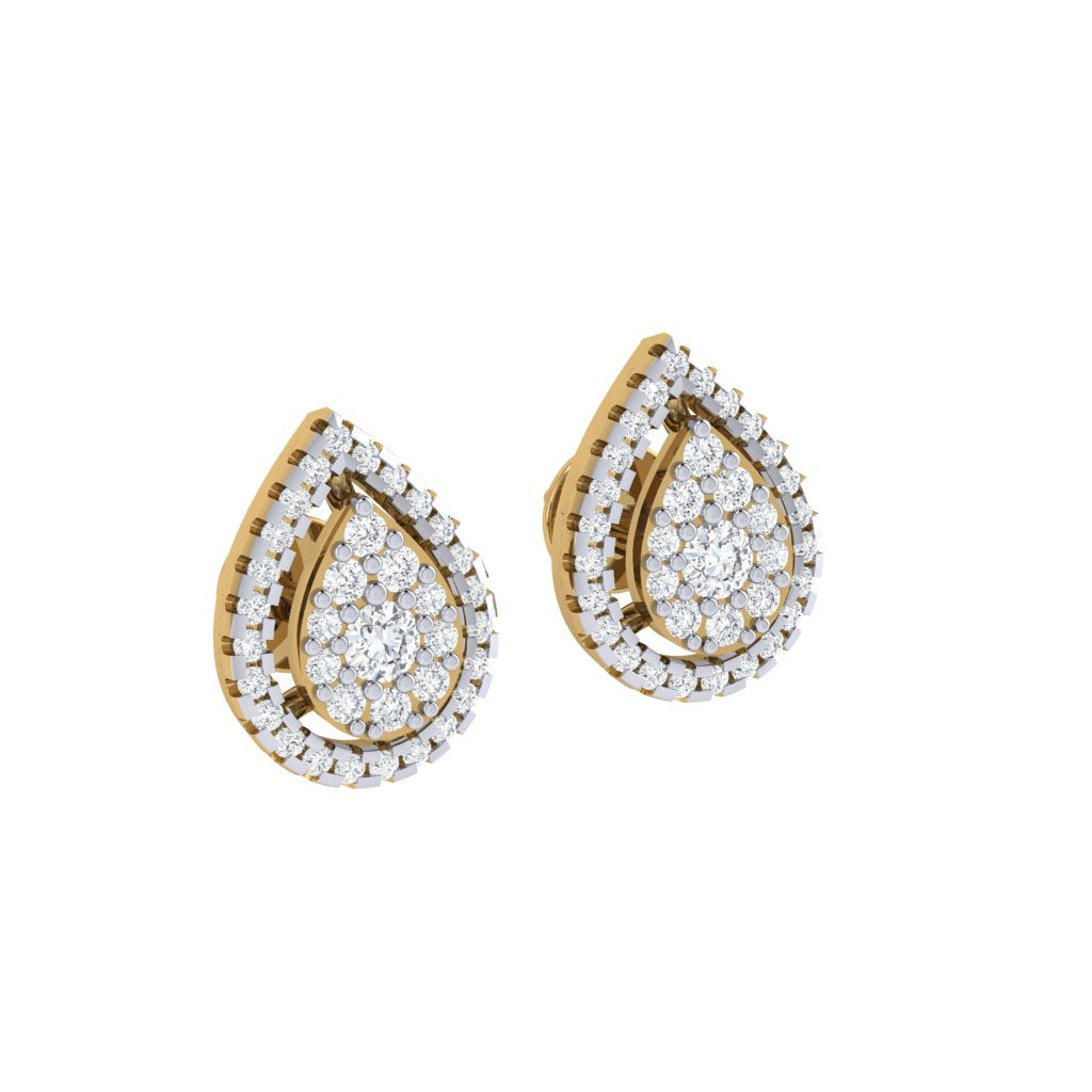 gold_real_diamond_pear_stud_earring_00811A_2