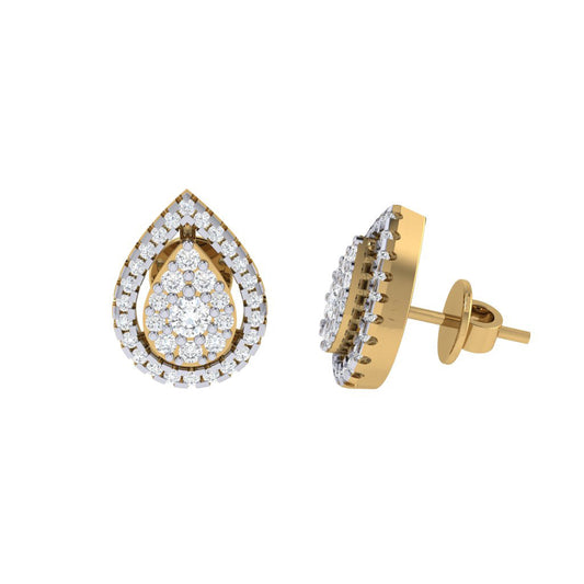 gold_real_diamond_pear_stud_earring_00811A_3