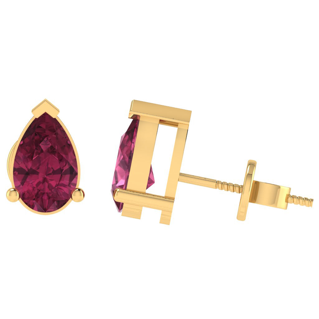 yellow gold plated sterling silver pear shape tourmaline october birthstone stud earrings