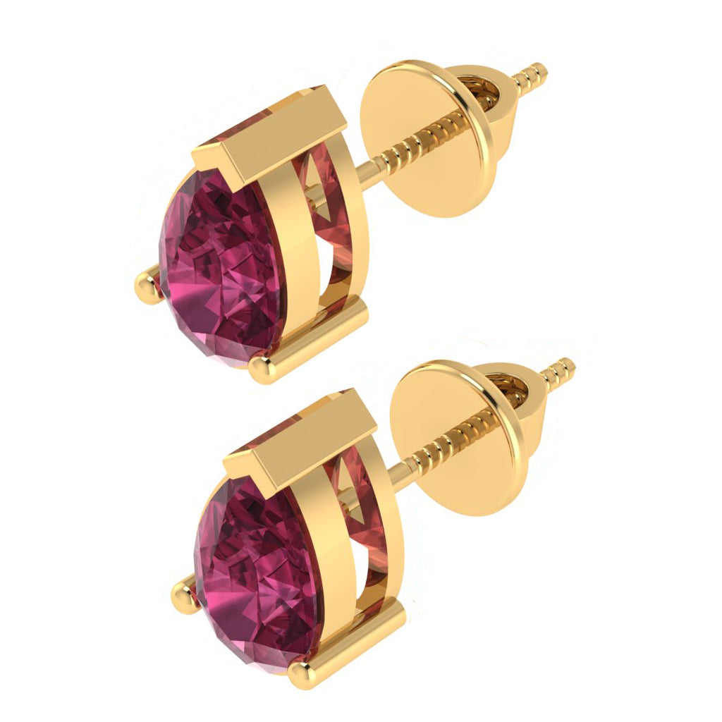 yellow gold plated sterling silver pear shape tourmaline october birthstone stud earrings