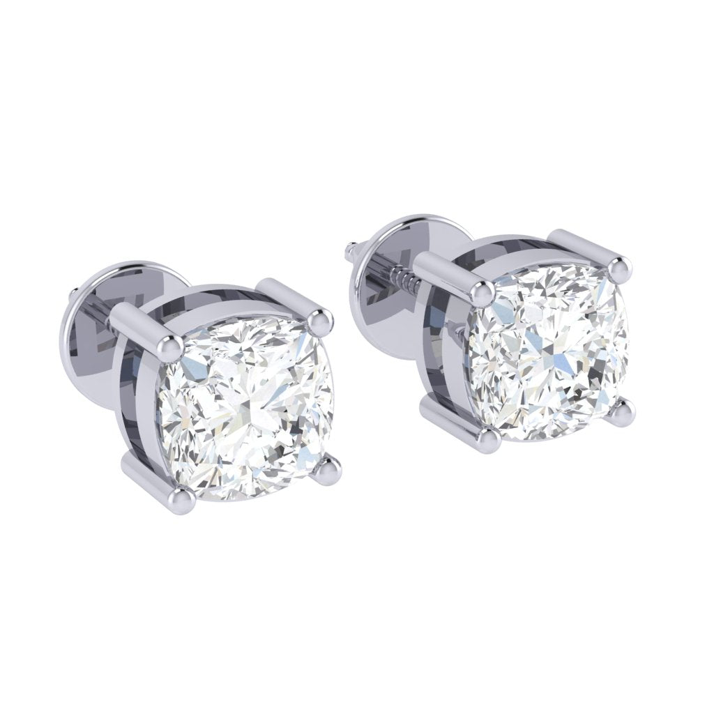 white gold plated sterling silver cushion shape cubic zirconia april birthstone stud earrings