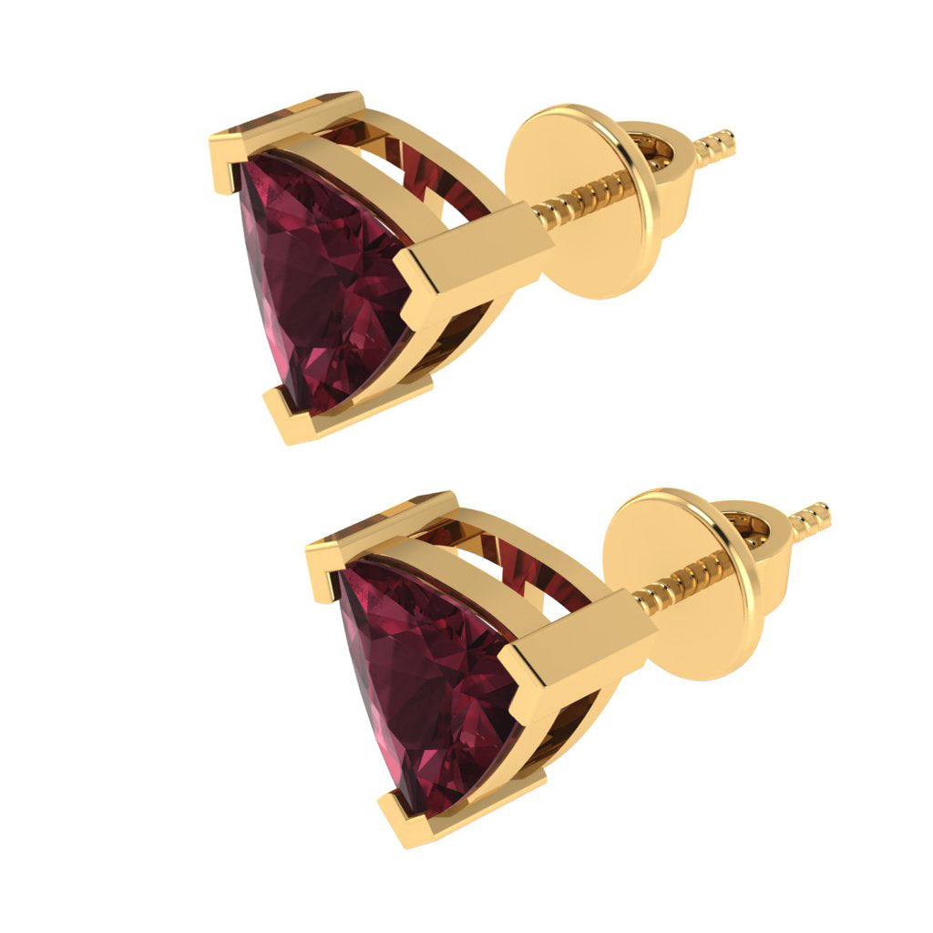 Garnet Earrings | January Birthstone | 2 1/3 Carat Garnet and Diamond Pear  Shape Stud Earrings In 14 Karat White Gold