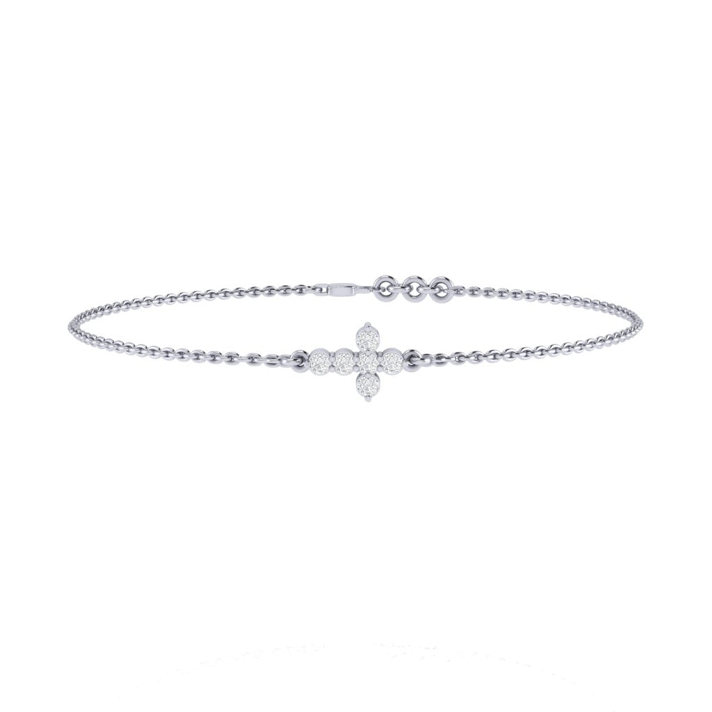 0.23 carat Diamond Cross Bracelet on Two Tone Gold | Marctarian