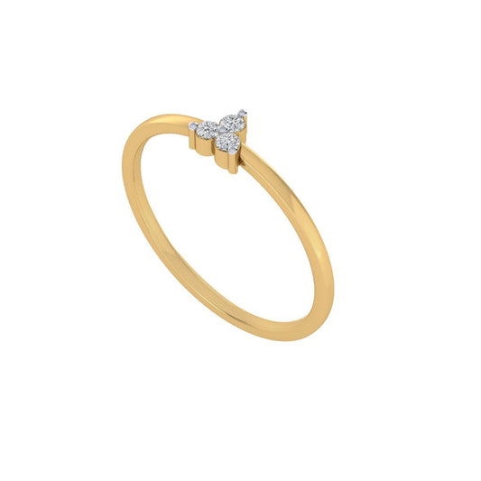 Diamtrendz gold real diamond trio ring 1486_1