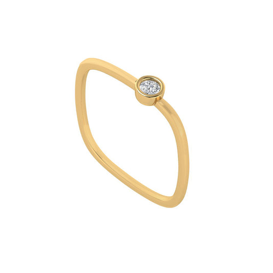 Diamtrendz gold real diamond square ring 1487_1