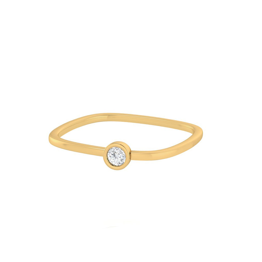 Diamtrendz gold real diamond square ring 1487_3