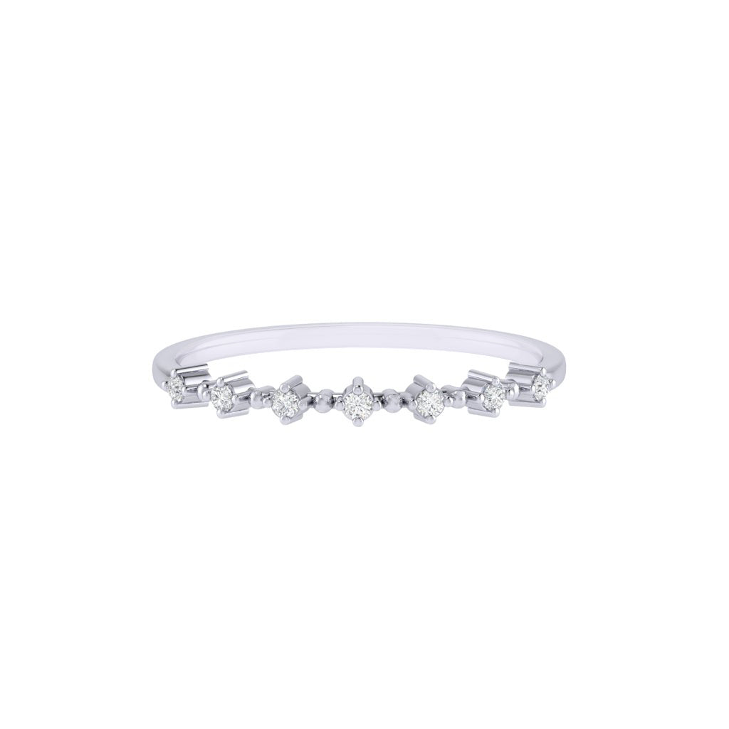 Diamtrendz white gold real diamond half band ring 1490_2