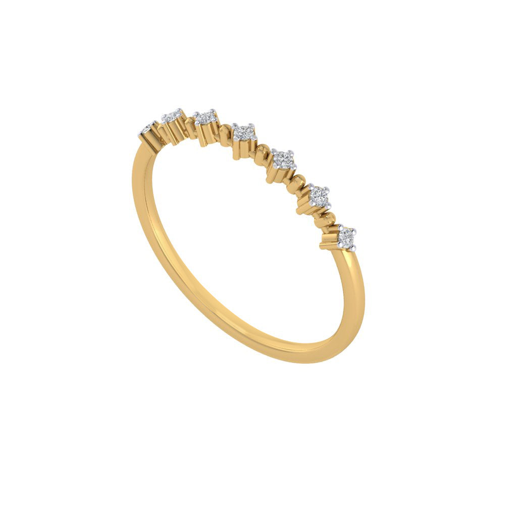 Diamtrendz gold real diamond half band ring 1490_1