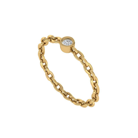 Diamtrendz gold real diamond chain ring 1491_1