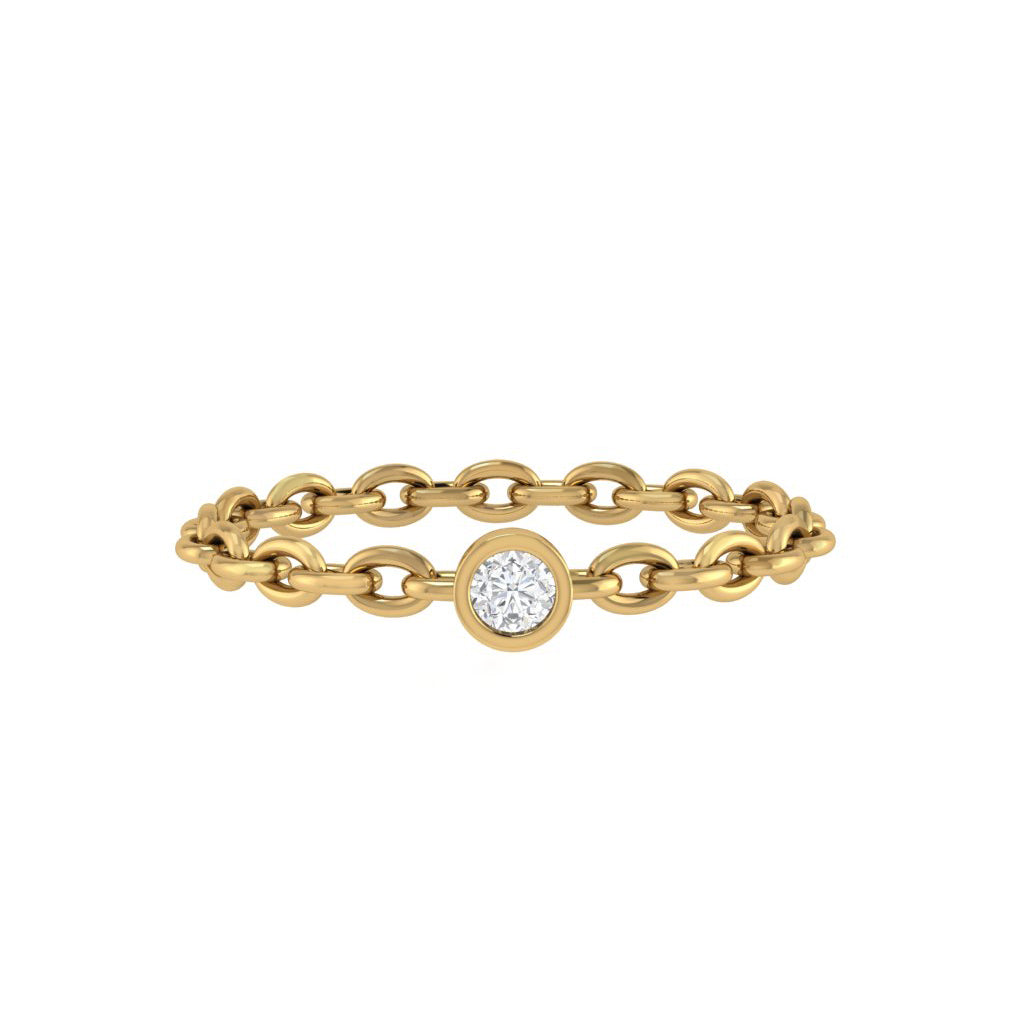 Diamtrendz gold real diamond chain ring 1491_2