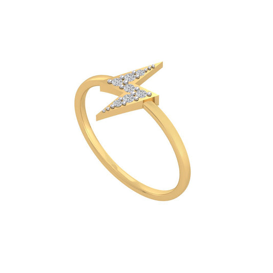 Diamtrendz gold real diamond lightning ring 1494_1