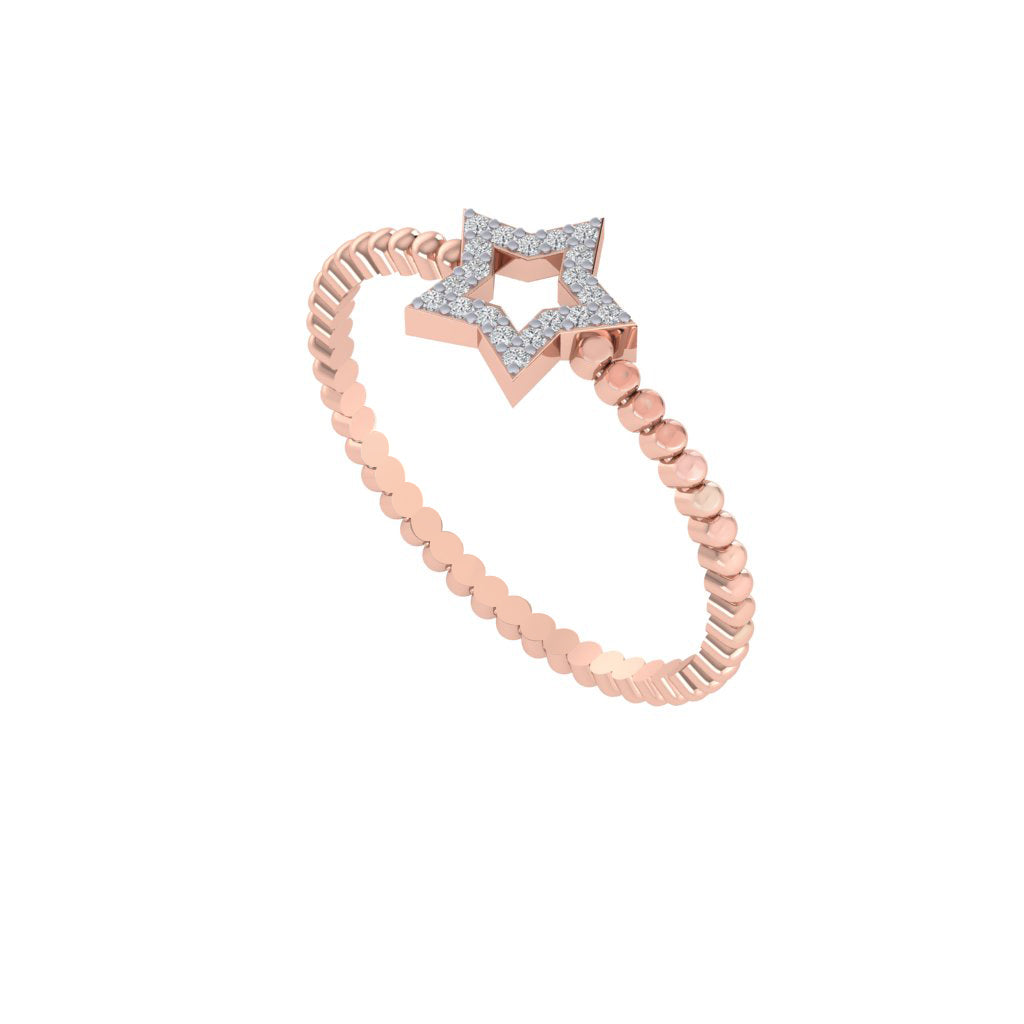 diamtrendz rose gold real diamond star bubble ring 1497_1