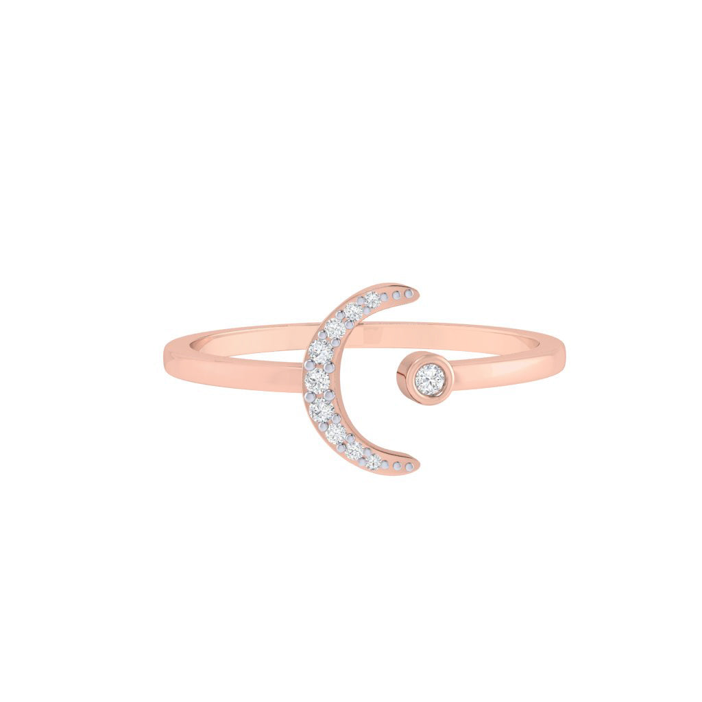 diamtrendz rose gold real diamond moon crescent ring 1498_2