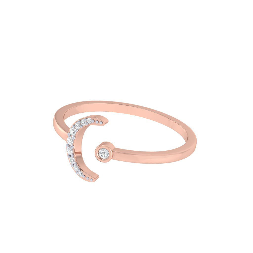 diamtrendz rose gold real diamond moon crescent ring 1498_3