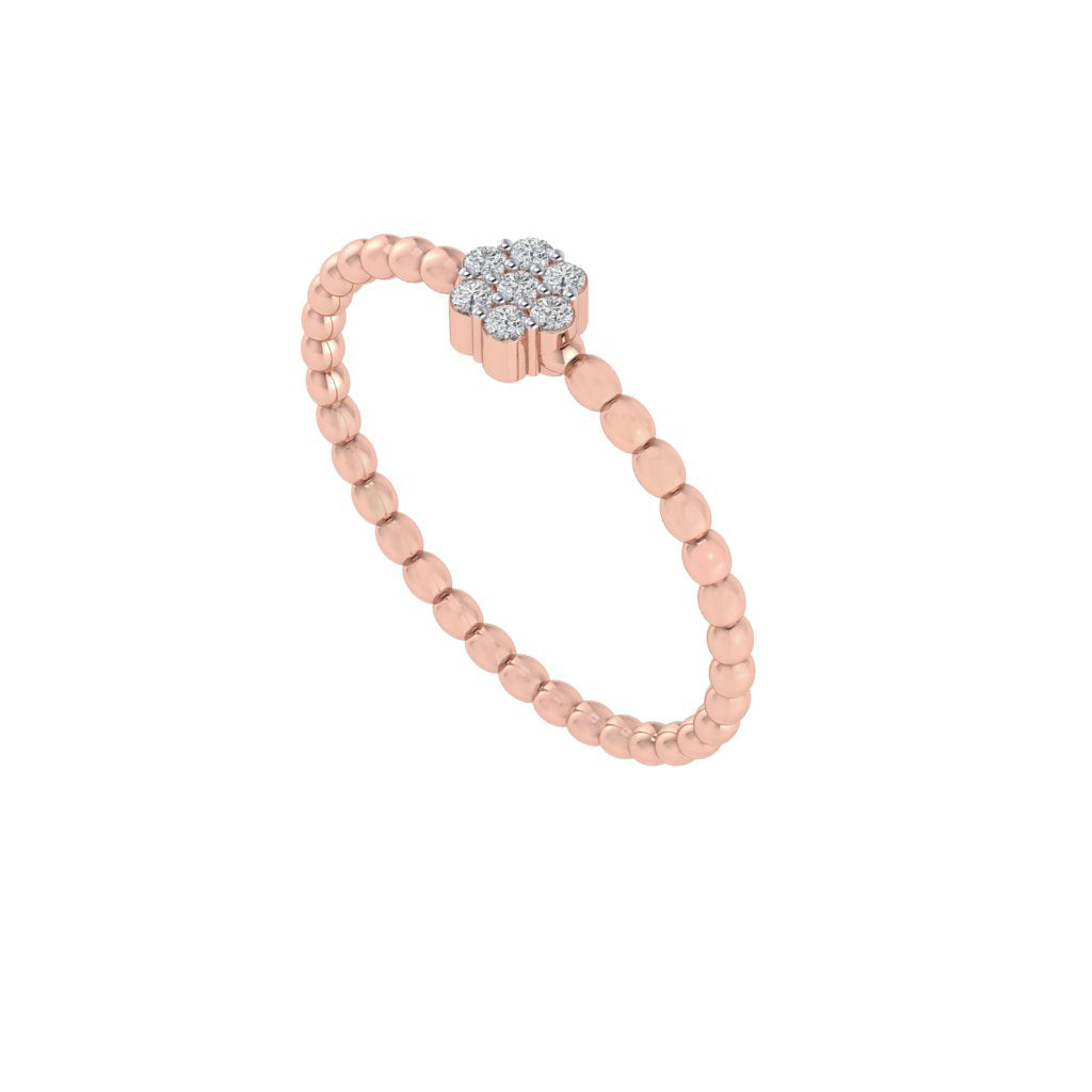diamtrendz rose gold real diamond cluster bubble ring 1522_1