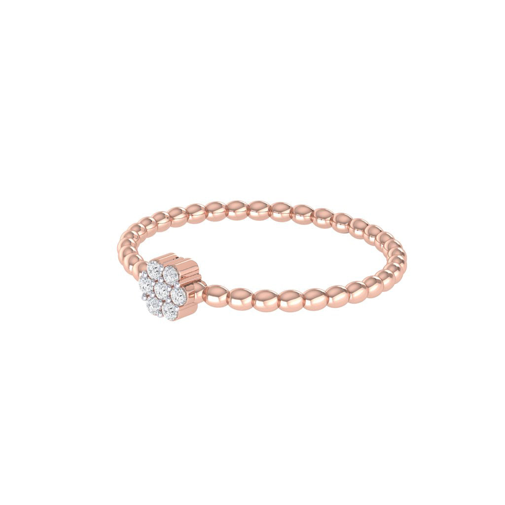 diamtrendz rose gold real diamond cluster bubble ring 1522_3