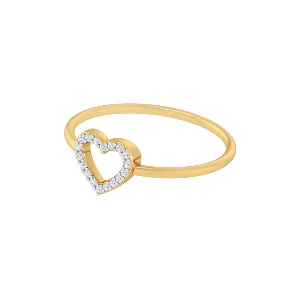 Diamtrendz gold real diamond heart ring 1524_3