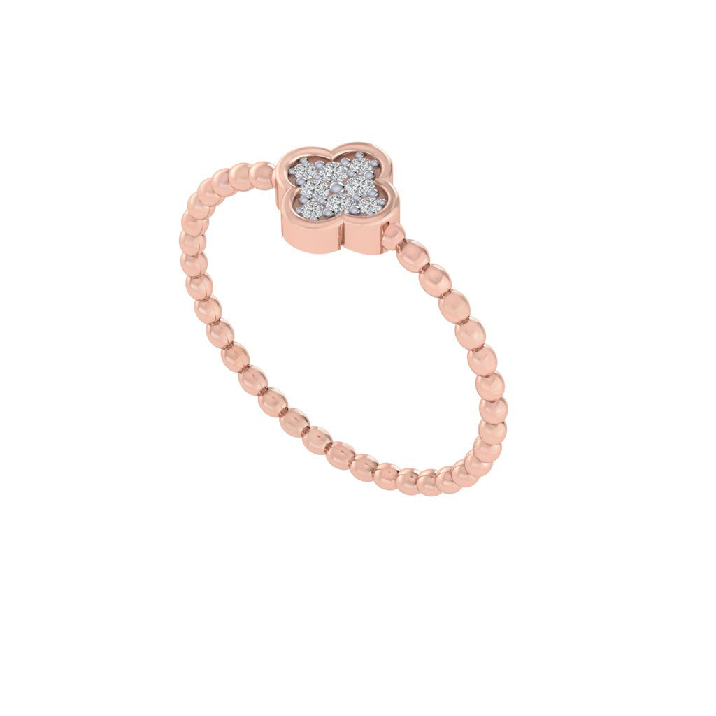 diamtrendz rose gold real diamond floral bubble ring 1529_1