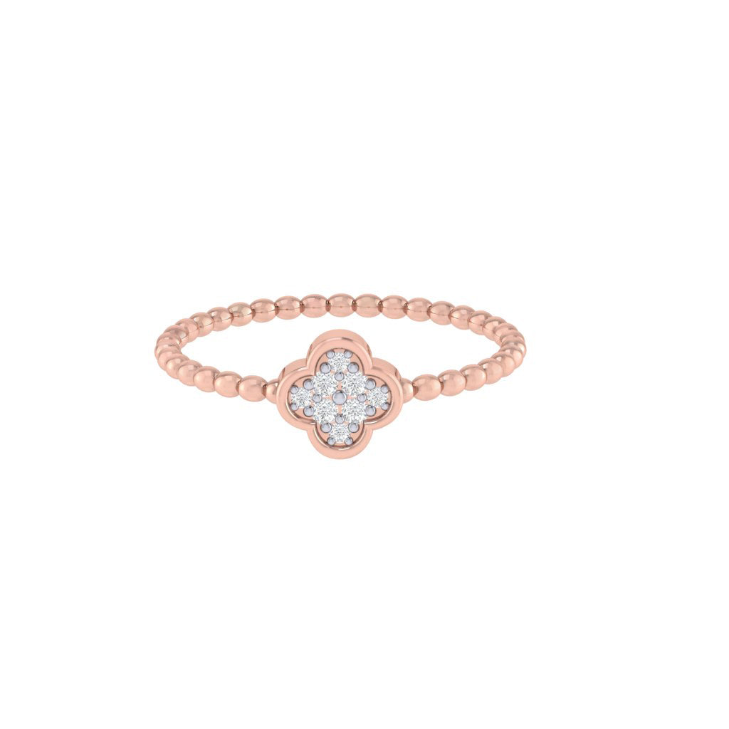 diamtrendz rose gold real diamond floral bubble ring 1529_2