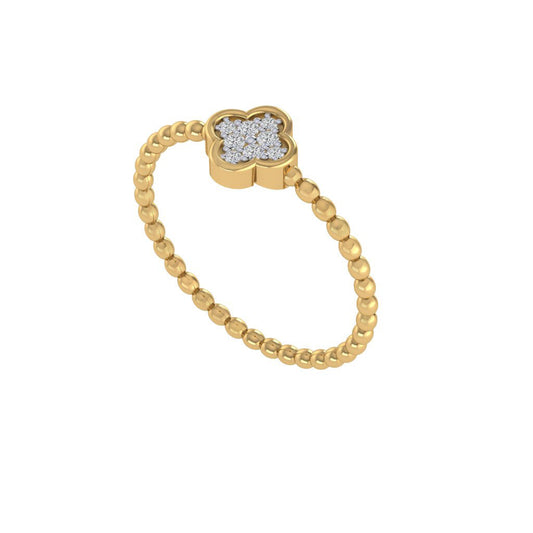 Diamtrendz gold real diamond floral bubble ring 1529_1