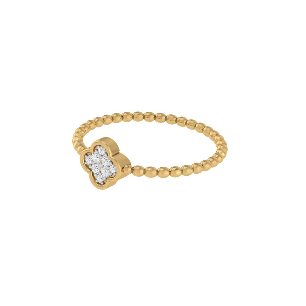 Diamtrendz gold real diamond floral bubble ring 1529_3