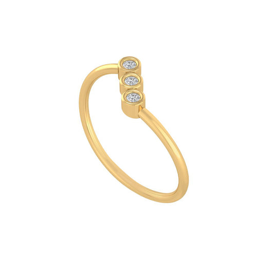 Diamtrendz gold real diamond trio ring 1534_1