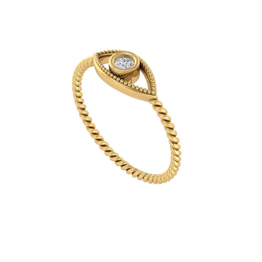 Diamtrendz gold real diamond evil eye ring 1535_1