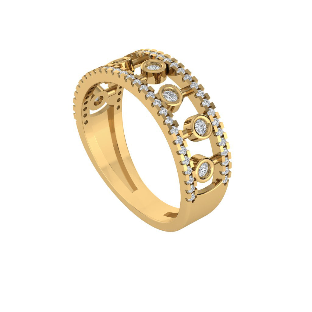 Diamtrendz gold real diamond band ring 1822_1
