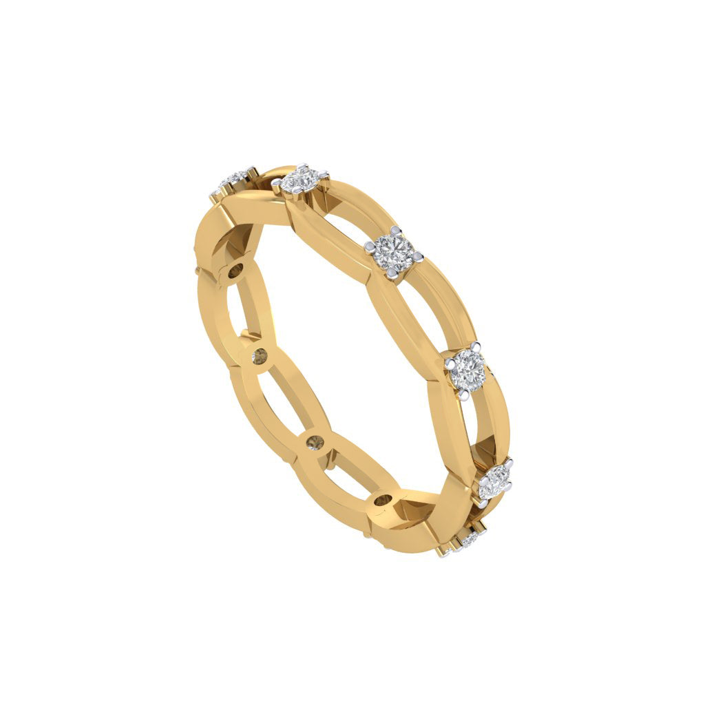 Diamtrendz gold real diamond chain band ring 1825_1
