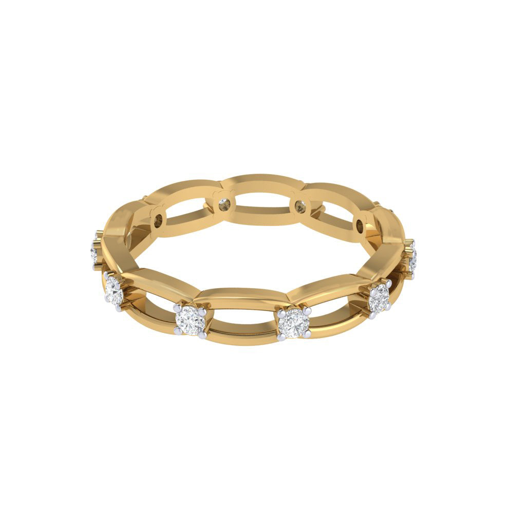 Diamtrendz gold real diamond chain band ring 1825_3